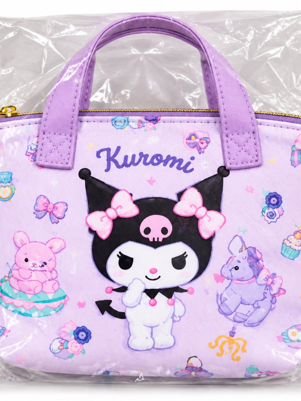 Kuromi Kids Lavender Tote Bag with Character Print New in Package